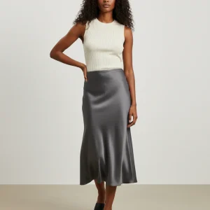 Jupe Satin Argenté