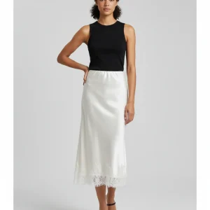 Jupe Blanche Droite Satin Pour Mariage