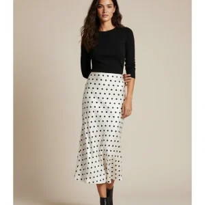 Jupe Satin À Pois Élégante