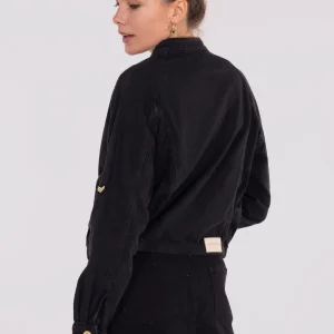 VESTE COURTE DENIM AUDREY NOIR