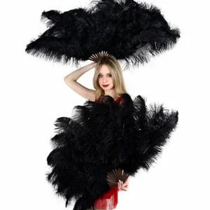 Eventail en plumes autruche 130cm