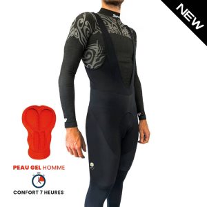 Collant cycliste hiver Homme Basico Black Peau Gel