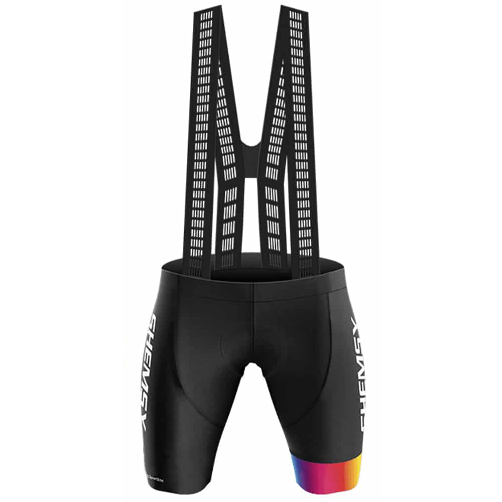 Cuissard cycliste homme Sportline noir avec bretelles peau gel – Image 3