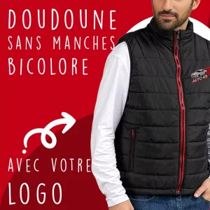 Doudoune sans manches bicolore personnalisable
