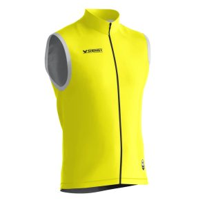 Gilet cycliste coupe-vent mixte BASICO FLUO