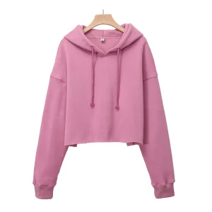 Sweat-shirt court à capuche manches longues Elisandra