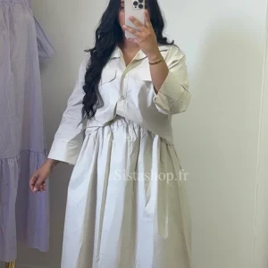 Ensemble chemise & jupe Maria Crème