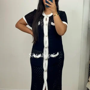 Robe à crochet Dina Noir