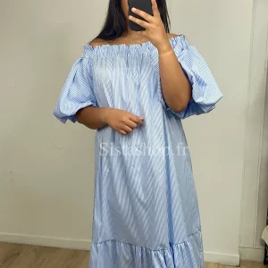 Robe à rayure bleue Mélina