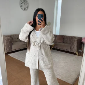 Ensemble Pull Lina à ceinture Crème