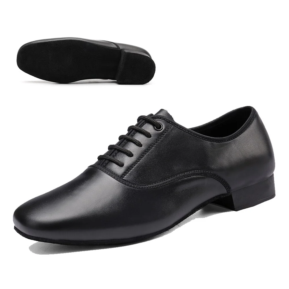 Chaussures danse hommes en cuir PU coloris noir – Image 5