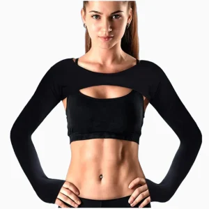 Top avec découpe poitrine manches longues