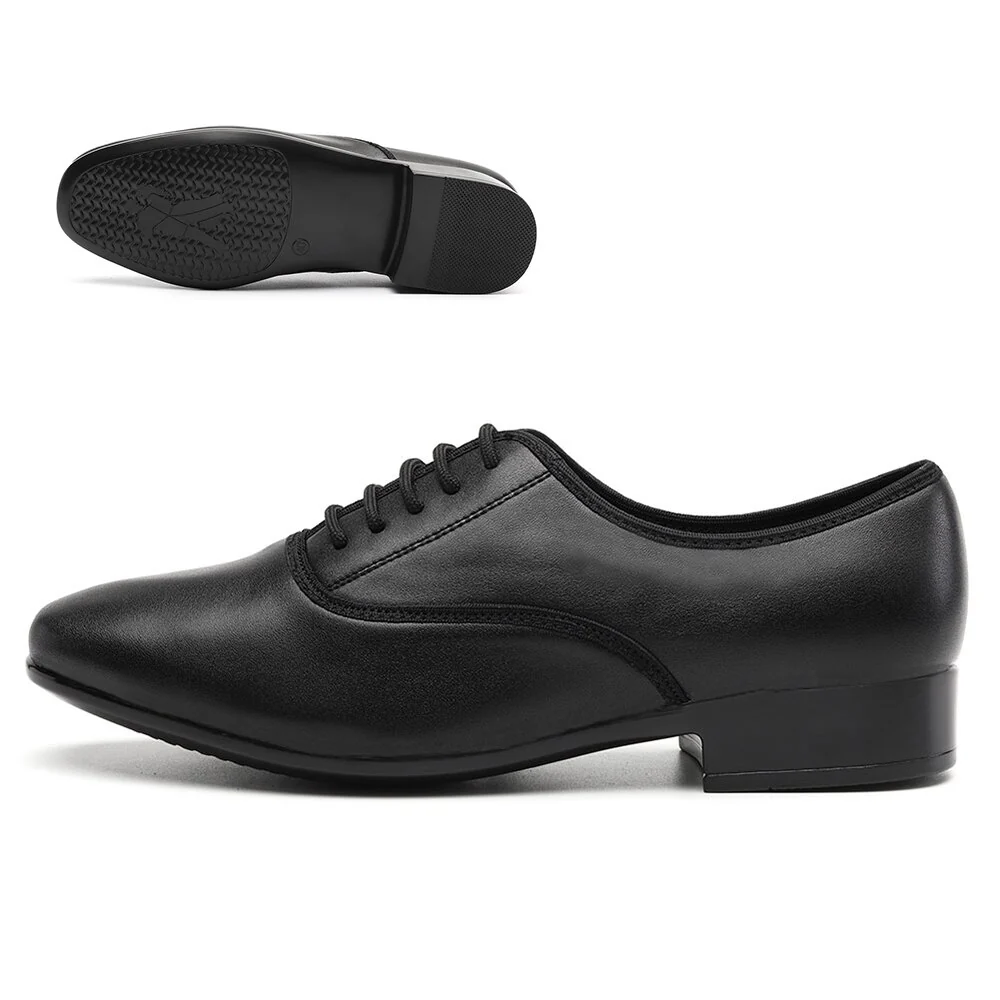 Chaussures danse hommes en cuir PU coloris noir – Image 2
