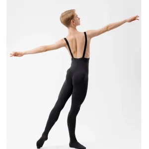 Collant danse à bretelles avec pieds homme Mickael