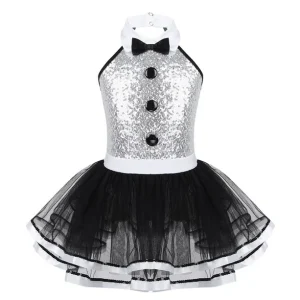 Robe justaucorps paillette sans manches Angélique