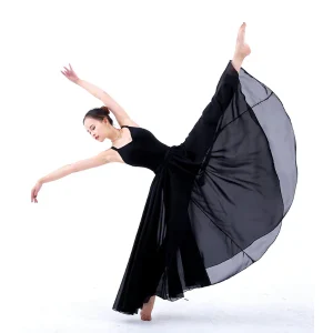 Jupe longue ample en mousseline transparente