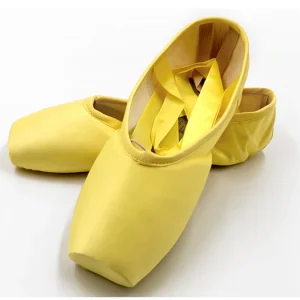 Chaussons Pointes satin jaune
