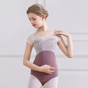 Justaucorps manches courtes haut dentelle Alix