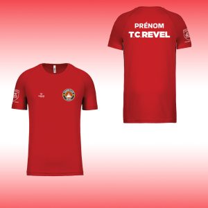 Tshirt polyester Rouge TC – AVEC PERSONNALISATION – 25/26