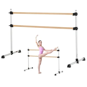 Barre de danse portable double en bois 1840mm