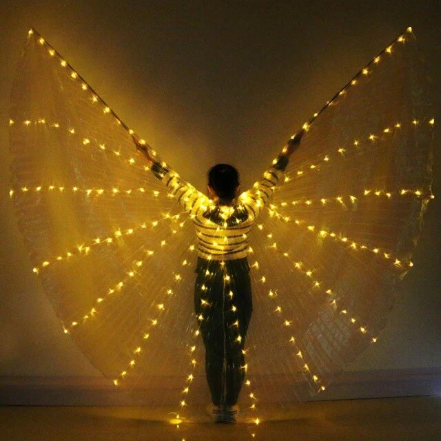 Ailes d'Isis avec lumières LED Belly Dance enfant et adulte – Image 2