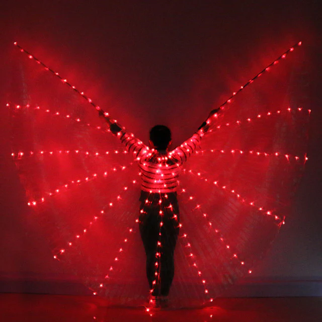 Ailes d'Isis avec lumières LED Belly Dance enfant et adulte – Image 4
