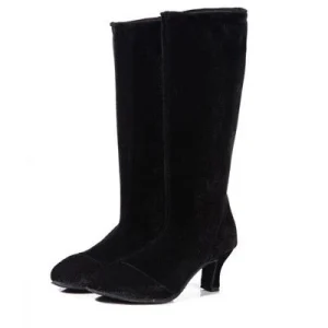 Bottes danse Naoual velours noir talons de 5cm T36