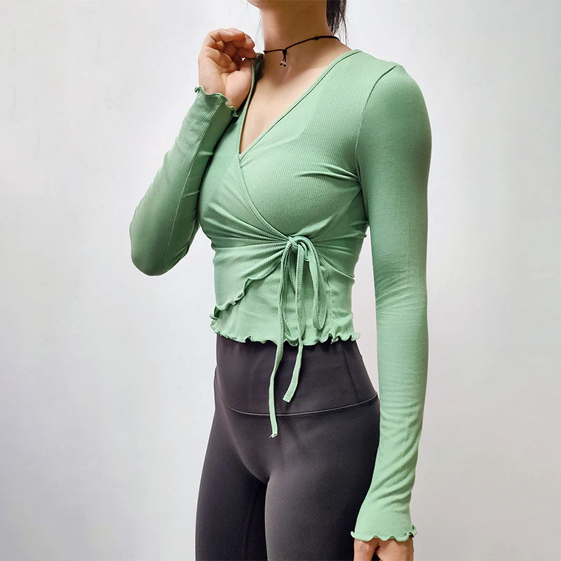 Top cache-cœur manches longues 4 coloris au choix