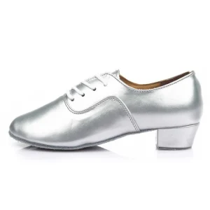 Chaussures de danse à talons homme coloris argent
