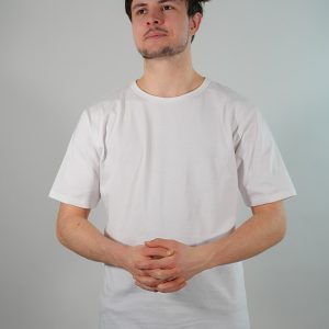 T-shirt oversize blanc classique coton bio Made in France